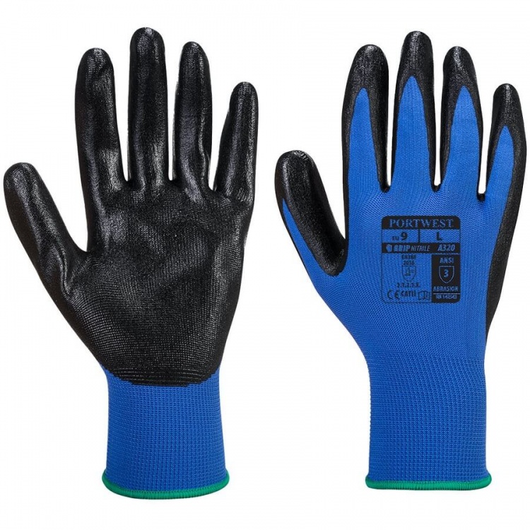 Portwest A320 DextiGrip Gloves Nitrile Foam BK Safetywear